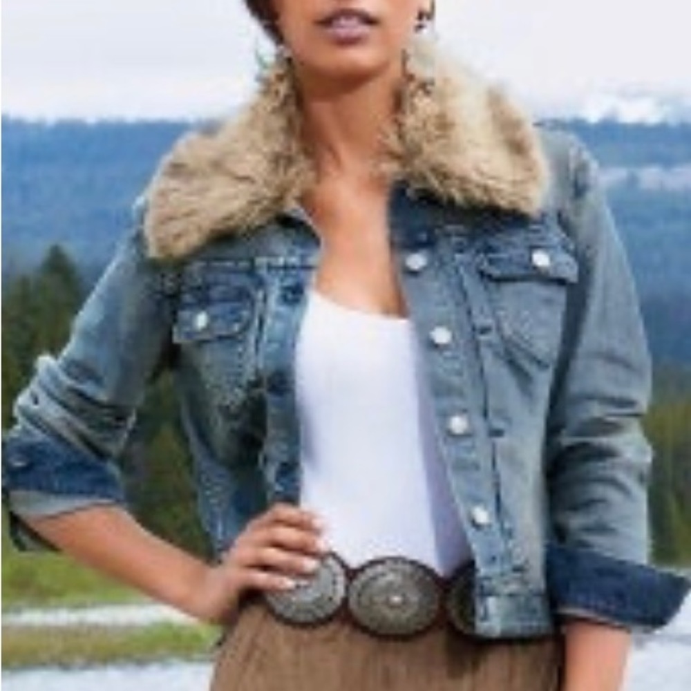 New - Women’s Denim Fur Jacket